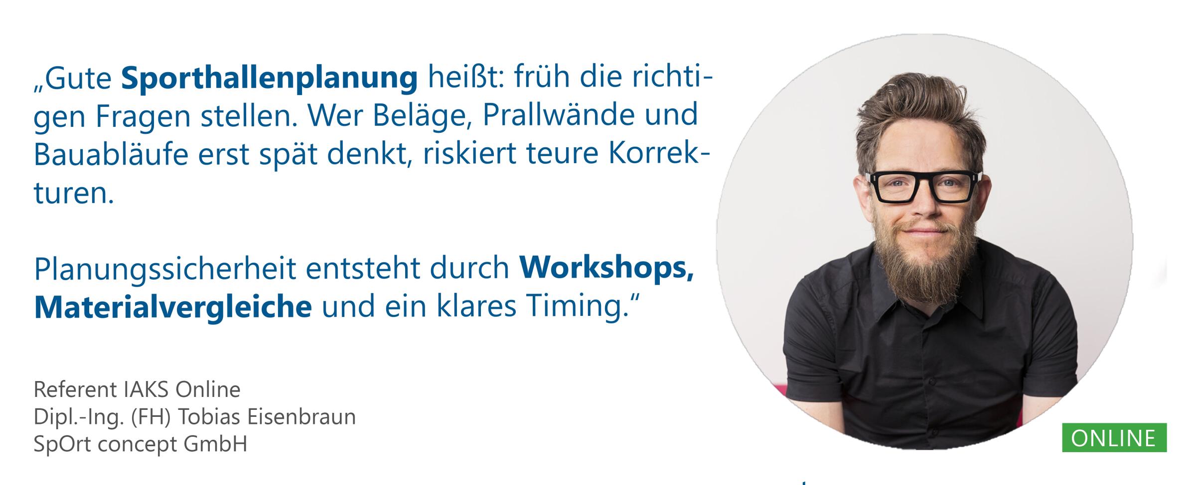 Tobias Eisenbraun zitat günstiges Sportböden Seminar