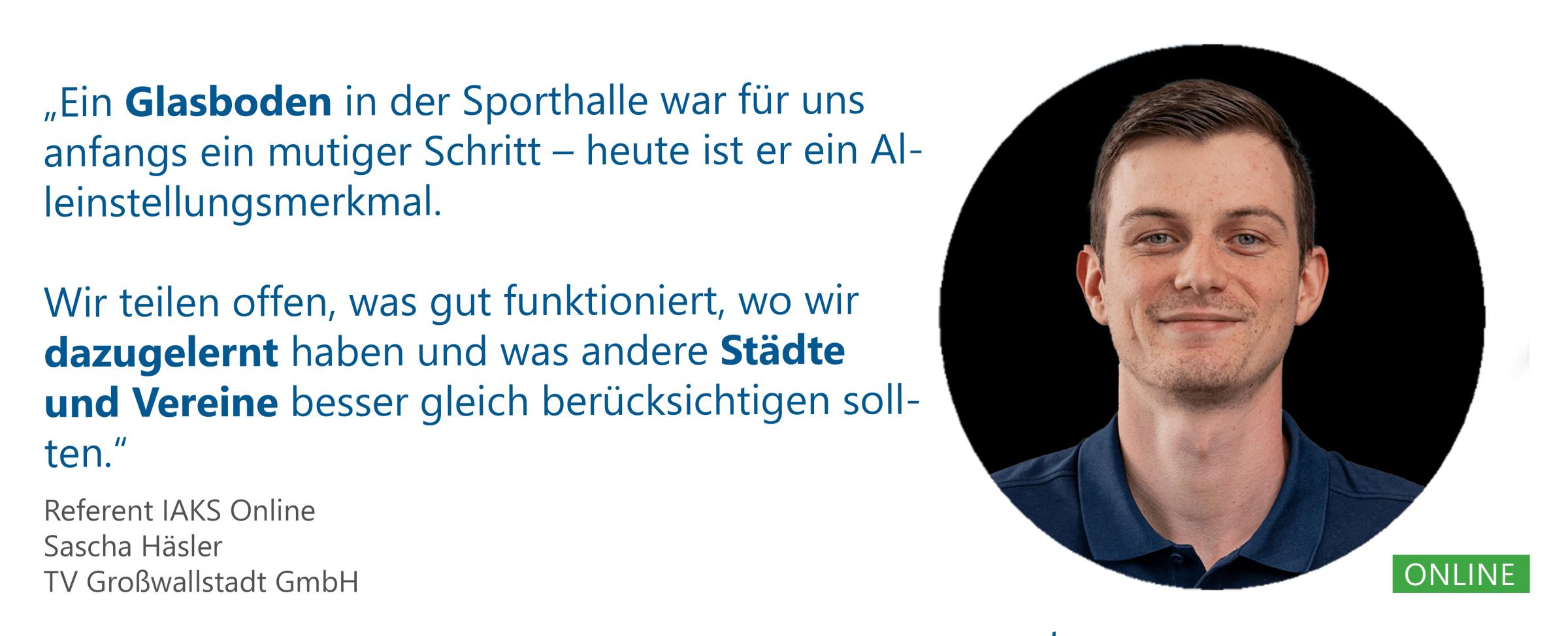 Sascha Häsler  Zitat günstiges Sportböden Seminar